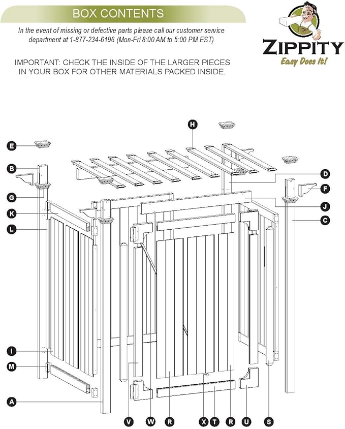 Zippity Outdoor Products Hampton Shower Enclosure - 89"H x 62"W x 47"L White Vinyl Privacy Kit with Door for Pool & Beach, Model ZP19009