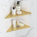 Neodrain 10 Inch Golden Bathroom Corner Shelf Set of 2, Floating Corner Shelves for Wall, 304 Stainless Steel Wall Storage Shelves for Bathroom,No Drilling
