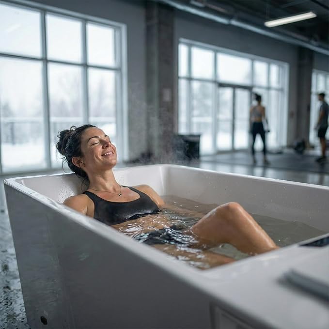 Empava Professional Cold Plunge Tub with Chiller & Heater, Smart Ice Bath System for Home Recovery, Wi-Fi Control,Designed for Daily Performance & Deep Relaxation,79 In