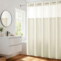 River Dream Heavyweight No Hooks Required Dotted Waffle Weave Shower Curtain with Snap in Liner - 71W x 74H,Hotel Grade,Spa Like Bath Curtain,Cream