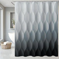 Grey Ombre Shower Curtain, Modern Geometric Shower Curtain Set, Washable Polyester Fabric for Bathroom, Weighted Hem, 72 x 72 inch