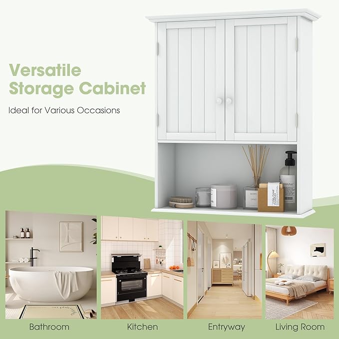 Safeplus 28" H x 23.5" W Wall Mount Medicine Cabinets with Adjustable Shelf and 2-Door for Bathroom Laundry Living Room