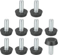 PATIKIL 10 Pcs M8 x 20mm Thread Adjustable Furniture Levelers, Furniture Feet Levelers Screw on Steel Screw in Threaded Leveling Feet Glides for Table Chair Cabinet Patio Legs