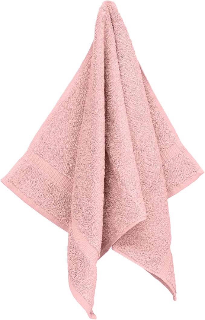 Monogrammed Hand Towel, Personalized Initial Gift, Extra Absorbent 100% Turkish Cotton - Soft Terry Finish - Set of 2 - Black Block Initial Z - Embroidered on Pink Towels
