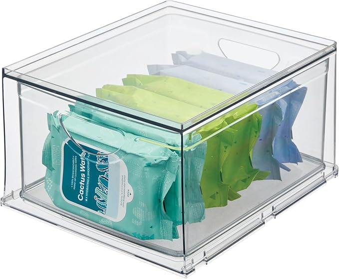 iDesign Clear Plastic Storage Drawer, Stackable Organizer for Bathroom Counter, Vanity, or Under-Sink