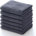 Waffle Weave Cotton Washing Cloth Ultra Soft and Absorbent Washcloths for Bathroom Kitchen and Gym Natural Cotton (6, Grey)