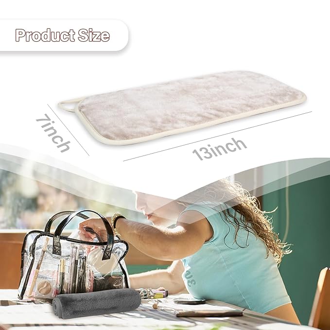 Nugilla Makeup Remover Cloths, 8 Packs Makeup Remover Towels Reusable Face Wash Cloth, Soft Makeup Removal Microfiber Face Cloth for Women(Beige/Cool Grey)