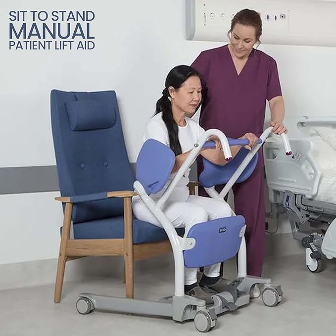 ArjoHuntleigh Sara Stedy Sit to Stand Manual Patient Lift Aid | Fully Assembled Elderly Assistance Products | Holds up to 400 Pounds | Intended for Users 4'11" - 6'6"