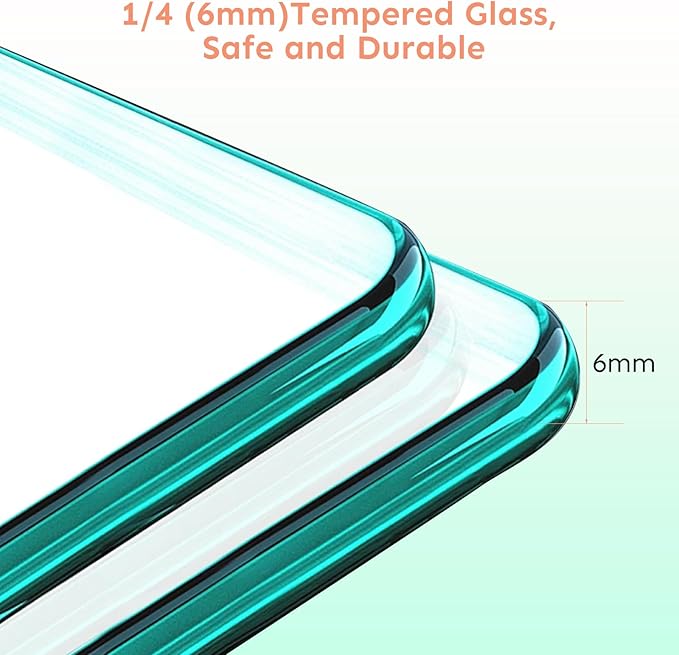 34" Wx72 H Frameless Reversible Pivot Shower Door, 1/4" Clear SGCC Tempered Glass & Shatter Proof Film, 304 Stainless Steel Hardware, Water Protection Seal Stripes Plus Glass-Fixing Aluminum Stripe