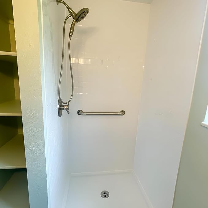 From Plain To Beautiful In Hours 133-WT-SUB-KIT Subway Tub and Shower Wall Panels Surround, Gloss White, 96 Square Feet