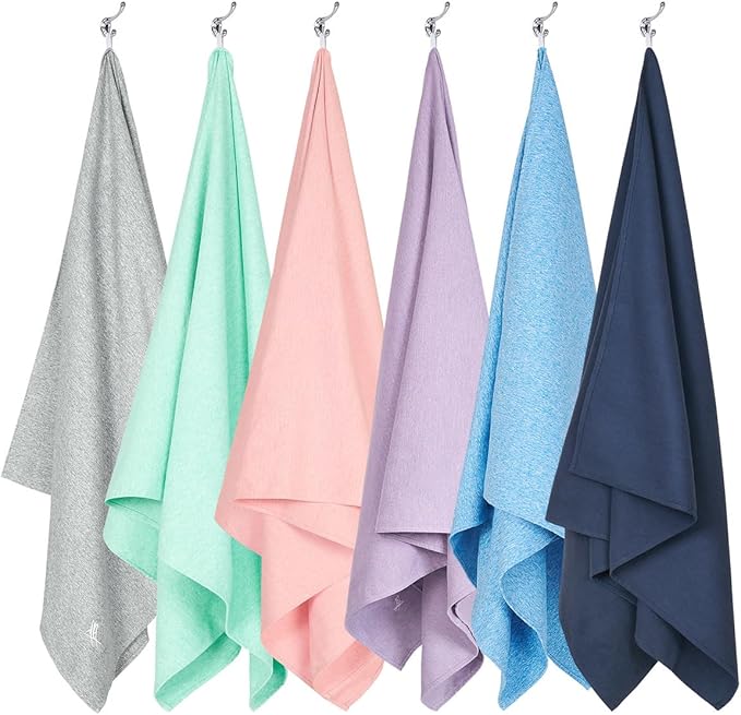 Dock & Bay Beach Towel - Quick Dry, Sand Free - Compact, Lightweight - 100% Recycled - Includes Bag - Set of 6 - Essentials, Large (160x90cm, 63x35)