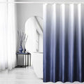 Gibelle Waffle Weave Ombre Fabric Shower Curtain Navy Blue Bathroom Decor Accessories Set with Hooks, Water Repellent and Machine Washable, 72 x 72