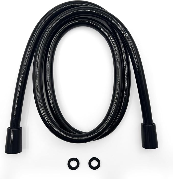 Replacement Shower Hose for RV Camper 6in Flexible & Kink-Free Heavy Duty PVC Lead-Free Black