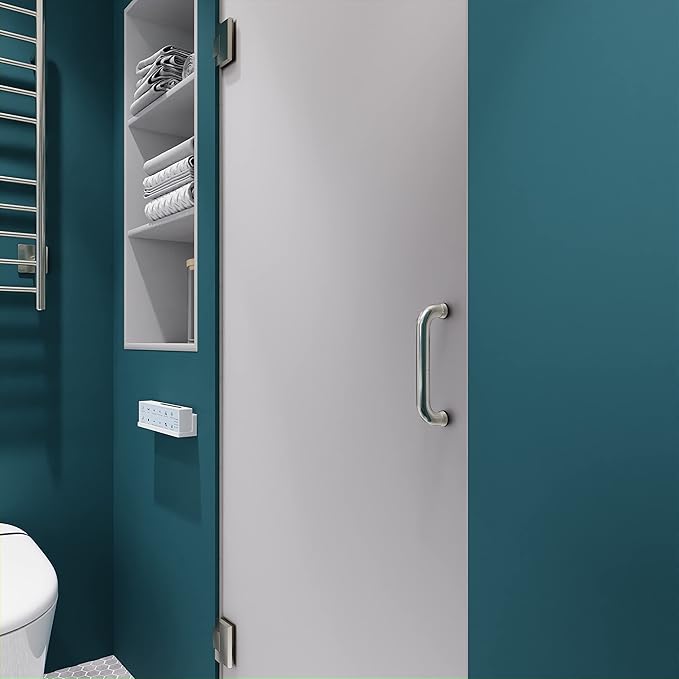 ANZZI 70" x 24" Frameless Frosted Shower Door in Brushed Nickel, Passion Water Repellent Glass Door with Seal Strip Parts and Handle, 5/16 Glass Hinged Shower Door with Handle (SD-AZ09-01BN-F)