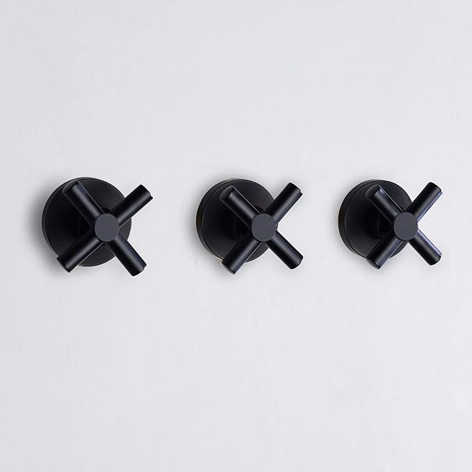 SUMERAIN Wall Mount Bathtub Faucet with Hand Shower,3 Handle Tub Shower Faucet Matte Black High Flow Waterfall Tub Filler