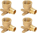 SUNGATOR 4-Pack 3/4" Pex Drop Ear Elbow, No Lead Brass, 3/4 Inch Pex Fittings