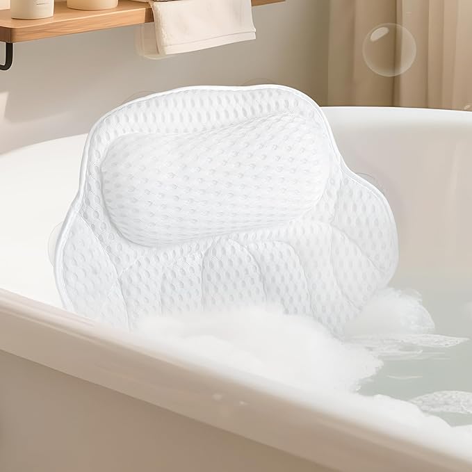 FerdY Shangri-La 47" Acrylic Freestanding Bathtub with Headrest, Small Classic Oval Shape Acrylic Soaking Bathtub with Polished Gold Drain & Overflow& Bath Pillow, cUPC Certified