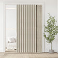 Accordian Door Curtain, 100% Blackout Folding Magnetic Doorway Curtains,Linen Style Closet Doors,for Room Divider,Privacy Protection（W72 x L78,Off White,1 Panel）