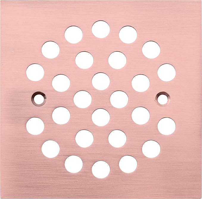 Square 4-1/4 Inch Screw-in Shower Drain Cover Replacement Square Floor Drainer Grate,Brushed Nickel,Brushed Gold,Oil Rubbed Bronze,Chrome (Antique Copper)