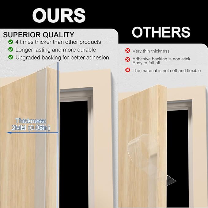 Heavy-Duty 3Inch (W) x 20FT(L) Door Weather Stripping, Extra Thick 2mm Door Draft Stopper Silicone Seal Strip, Draft Seal Tape for Doors Windows and Shower Glass Gap