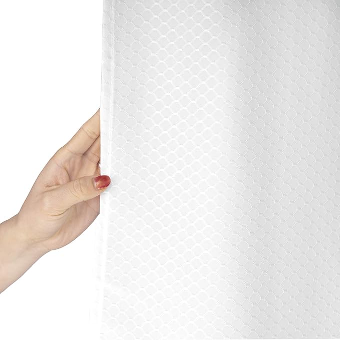 AooHome 36x72 Inch Shower Curtain, Stall Size Fabric Weave Waffle Bathroom Curtain with Hooks, Weighted Hem, Heavy Duty, Water Repellent, 36 Width by 72 Height, White