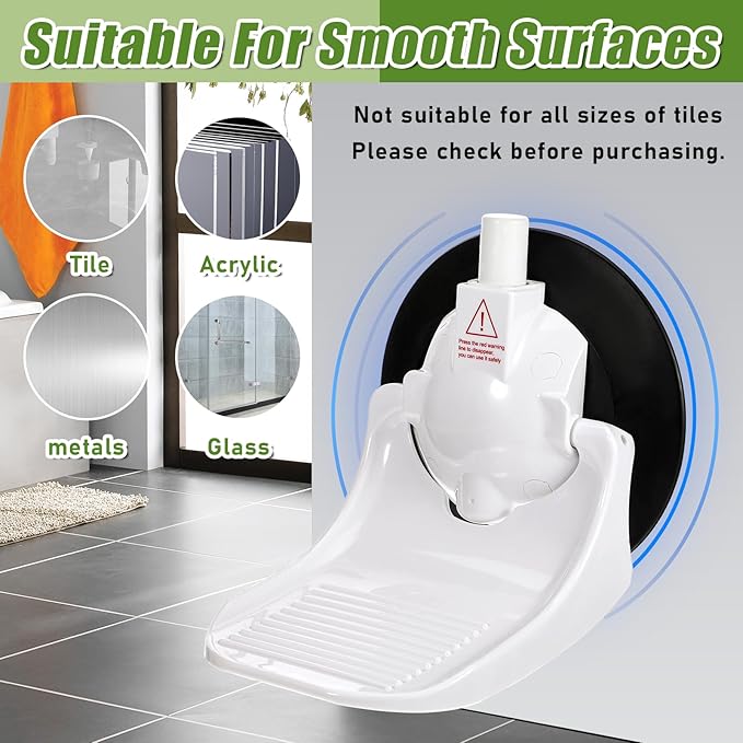Shower Foot Rest for Shaving Legs Foldable Pedicure Stand with Powerful Suction Cup Reusable Non-Slip Foot Stand Suitable for Inside Bathroom Shower Space-Saving Easy Installation