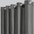 Furlinic No Hook Long Shower Curtain 84 Length,Waterproof Fabric Curtains for Bathroom,Machine Washable,Includes 10 Plastic Built-in Grommets,Minimalist Hotel Style,Dark Grey,72x84 Inch