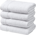 SOFE H&L | Olea Luxury Turkish Cotton Hand Towels Set of 4 White | Premium, Soft, Durable, Absorbent | Hotel Quality Plush Towels and Thick Towel Sets