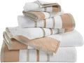 Great Bay Home Decorative Bath Towel Set - Luxury Cotton 6 Piece Towel Set - 2 Bath Towels, 2 Hand Towels, 2 Washcloths - Luxurious, Ultra-Soft, Durable Towel for Bathroom Decor (Clay/Taupe)