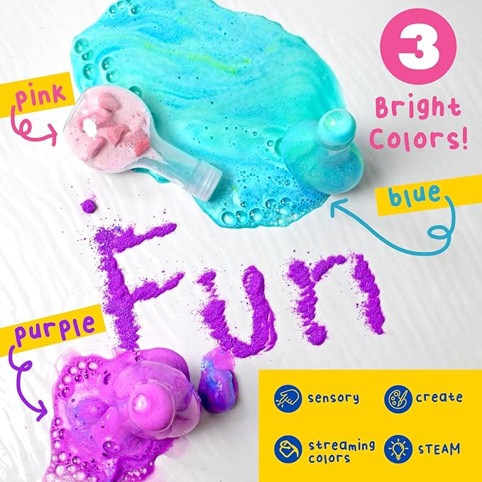 Mr. Bubble The Original Kids Bath Bomb Potions, Colorful Fizzy Fun, Cool Foam and Bubble Science Beaker for The Bath (Pack of 2)