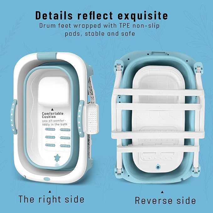 Portable Bathtub Foldable Bathtub for Adults, 39 Inch Small Tub with Ergonomic Seat & Massage Roller, Ice Bath Tub for Shower, Sitz Bath, Ice Baths Freestanding Bathtubs for Bathroom Purple