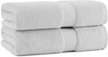 Aston & Arden Egyptian Bath Towels - Pack of 2 - Oversized Ultra Soft Thick & Absorbent, 100% Ringspun Egyptian Cotton Bathroom Towel for Spa, Hotel, 600 GSM, 30 x 54 in, Light Grey