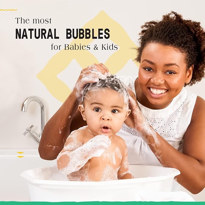 Alaffia Babies & Kids Bubble Bath, Eucalyptus Mint, Pump Included – Gentle Cleanser with Raw Shea Butter and Lemon Balm, 32 Fl Oz