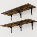Floating Shelves 40"W x 12"D, Deep Wall Shelves with Brackets for Books, Plant, 12 Inch Deep Bathroom Shelf Set of 2, Large Floating Shelf for Living Room, Bedroom, Kitchen, Rustic Brown, Set of 2