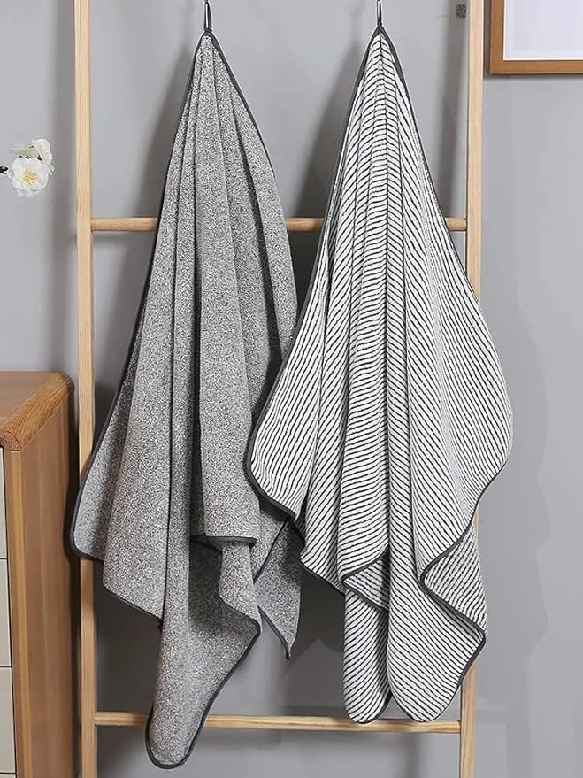 2-Pack Microfiber Bath Towels (27x54 Inches) - Ultra Soft & Quick Dry, 3X Absorbency, Lightweight for Gym, Yoga, Travel & Spa - Perfect for Home, Fitness & Post-Workout,