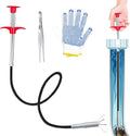 34'' Flexible Grabber Claw (4 Claws), Drain Snake with Tweezers, Bendable Hose Grabber Reacher Tool, Retractable Drain Clog Remover Tool, Pickup Tool for Bath Tub, Toilet, Kitchen Sink & Sewer