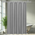 AooHome Light Grey Stall Size Bathroom Curtain for Hotel, Fabric Shower Liner with Hooks for Hotel, Water Repellent, 54 Width x 72 Height Inch