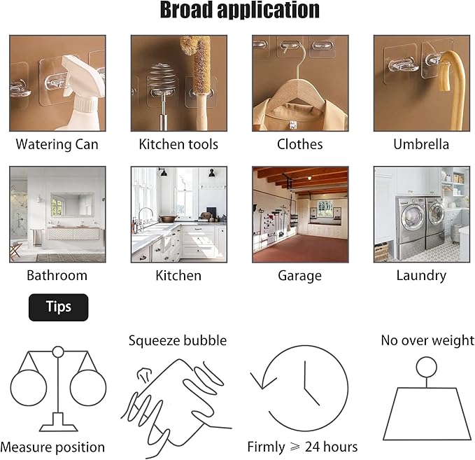Adhesive Shower Gel Bottle Rack,Shampoo Dispenser Holder,Bath Lotion Hook,Liquid Soap Hanger,Multipurpose Bathroom Toilet Kitchen Wall Mounted Stand Device,No Drilling,Strong and Transparent(6pcs)