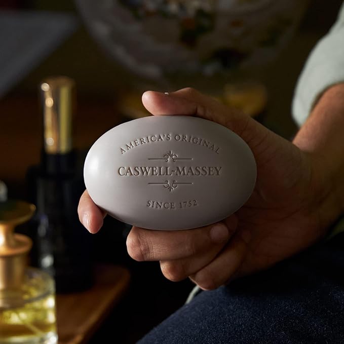 Caswell-Massey LX48 Natural Bar Soap for Men, Moisturizing Body Soap Bar for All Skin Types, Made with Essential Oils & Plant-Based Formula for Soft Skin, Made in USA, 5.8 oz