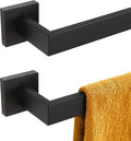 KOKOSIRI 24-Inch Single Towel Bar, Bathroom Kitchen Towel Holder, Wall Mounted SUS304 Stainless Steel Towel Rack 2 Pack, Matte Black, B4003BK-L24-P2