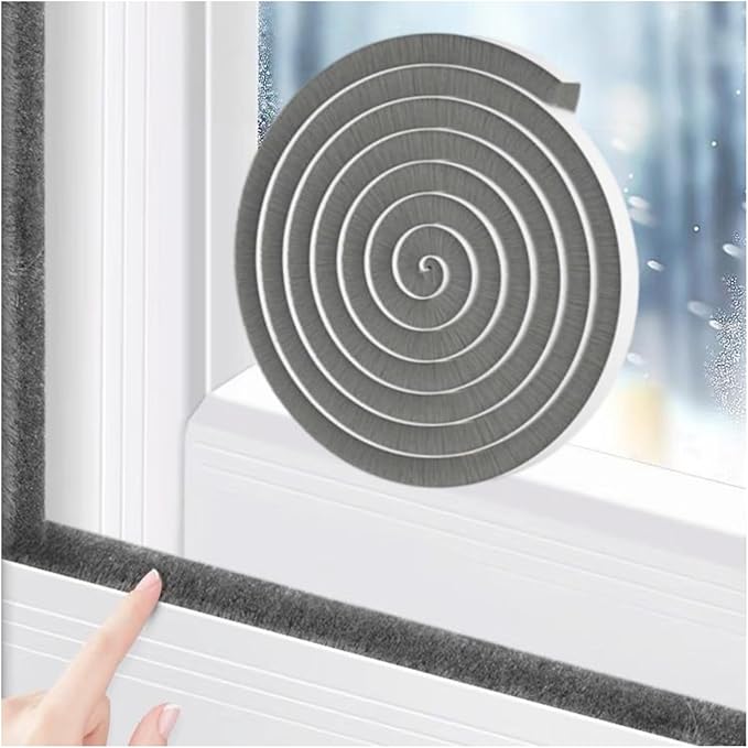 Window Weather Stripping Door Seal, 33FT Self-Adhesive Soundproofing Weather Strip for Exterior Door Frame Window Winter Insulation Noise Cancelling Window Inserts, 0.35in x 0.59in, Gray