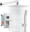Aolemi Shower Faucet Set Rain Shower System with Handheld Spray Bathroom Shower Combo Rough-in Valve and Shower Trim Kit Included Polish Chrome 8 Inch Wall Mount Shower Head