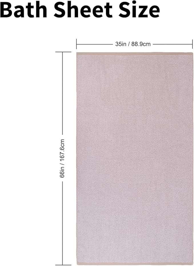 Everplush Diamond Collection Extra Large Bath Sheet Towel – 1 PK, Super Soft & Highly Absorbent, Quick-Drying & Oversized,Perfect for Bathroom, Pool, Swimming Use (Brown, 35" x 66" 1PK)