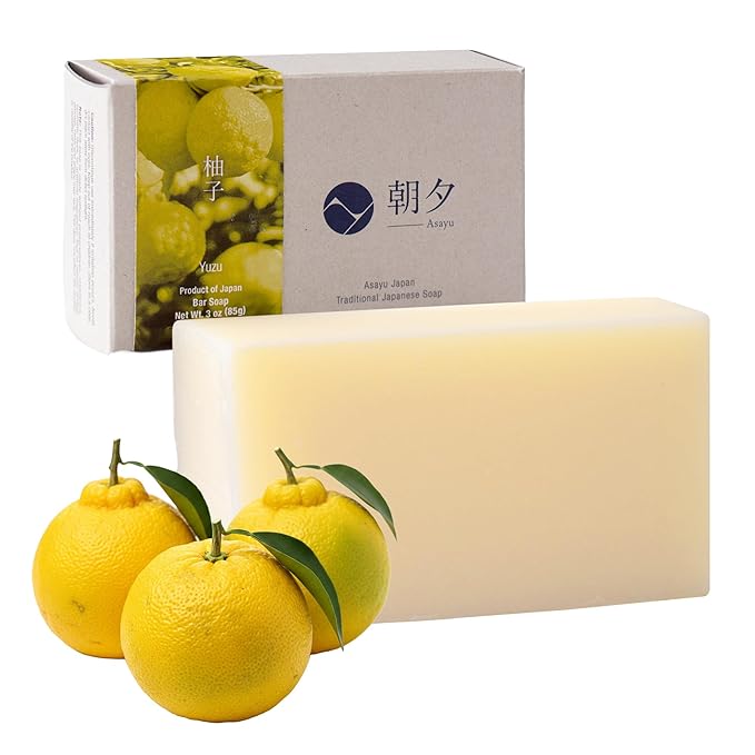 Asayu Japan Body Soap - 1 Bar, 85g, For Men and Women, Gentle on All Skin Types (Yuzu)