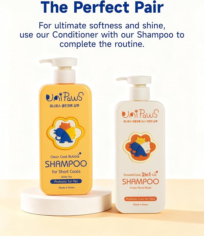 Unipaws Probiotic Dog Shampoo for Short-Haired Coats – Itch Relief, Deodorizing & Hydrating for Healthy, Fresh Skin with Calendula & Oatmeal – EWG Green & White Tea Scent, Made in Korea, 16.9 Fl Oz