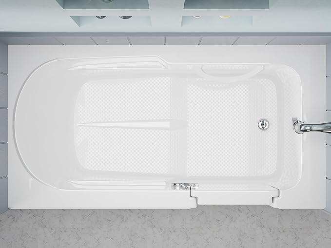 ANZZI Walk In Tub 60'' x 30'' White Acrylic with Chrome Accents Right Drain, Low Threshold, Slip-Resistant Floor, Easy Install, Luxury Spa Soaker Tub - AMZ3060SIRWS