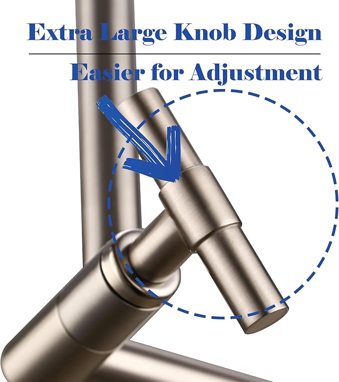 Brushed Nickel Shower Arm Extension - 13'' Adjustable Height & Range, Locking Nuts, Universal Connector for Rain & Handheld Shower Heads