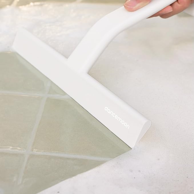 dancemoon JustHang Shower Squeegee for Glass Doors, All-One-Piece Silicone with Built-in Hook Design for Easy Hanging, Household Window Mirror Squeegee for Bathroom, Glass, Kitchen, Tile Wall, Car