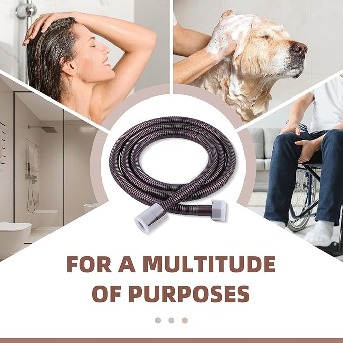 Angle Simple Shower Head Hose Lighter Oil Rubbed Bronze, Stainless Steel Flexible Shower Sprayer Hose Replacement, 59 Inches