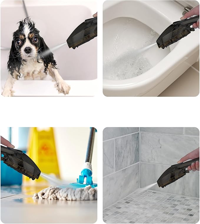 Shower Head With Handheld 7 Settings High Pressure, Built-in Power Wash, 5" High Powerful Hand Held Rain Showerhead with Stainless Steel Hose and Adjustable Bracket (Oil Rubbed Bronze)